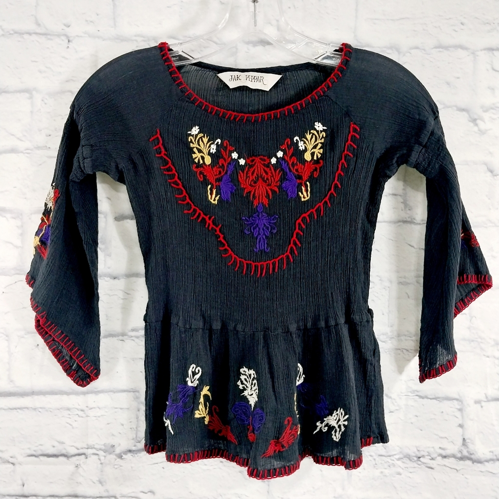 🔵BOGO FREE🔵Jak & Peppar Tunic Top/ Mini Dress? Embroidered Boho Girl's Sz 5